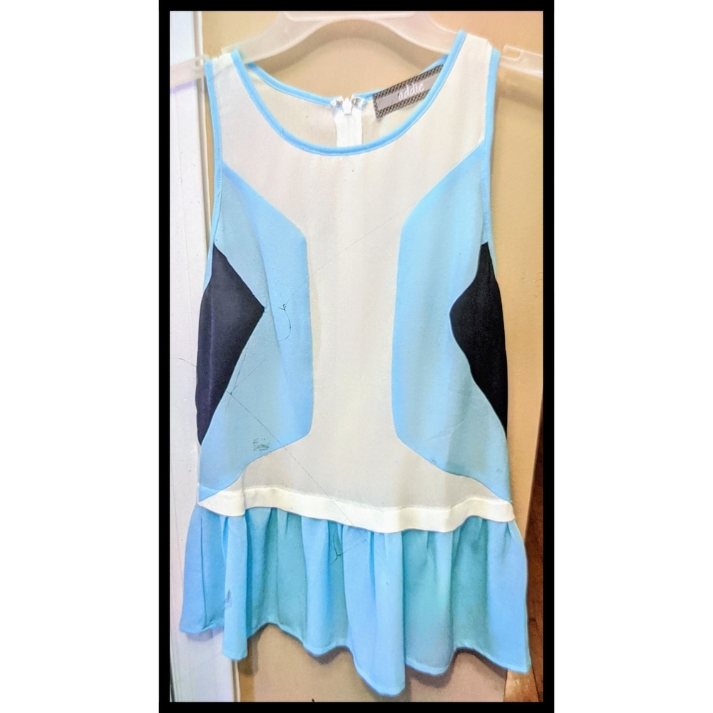 Addie Colorblock Sleeveless Blouse Top Tunic